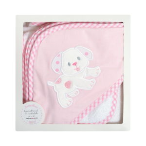 Puppy Boxed Hooded Towel Set - Pink  