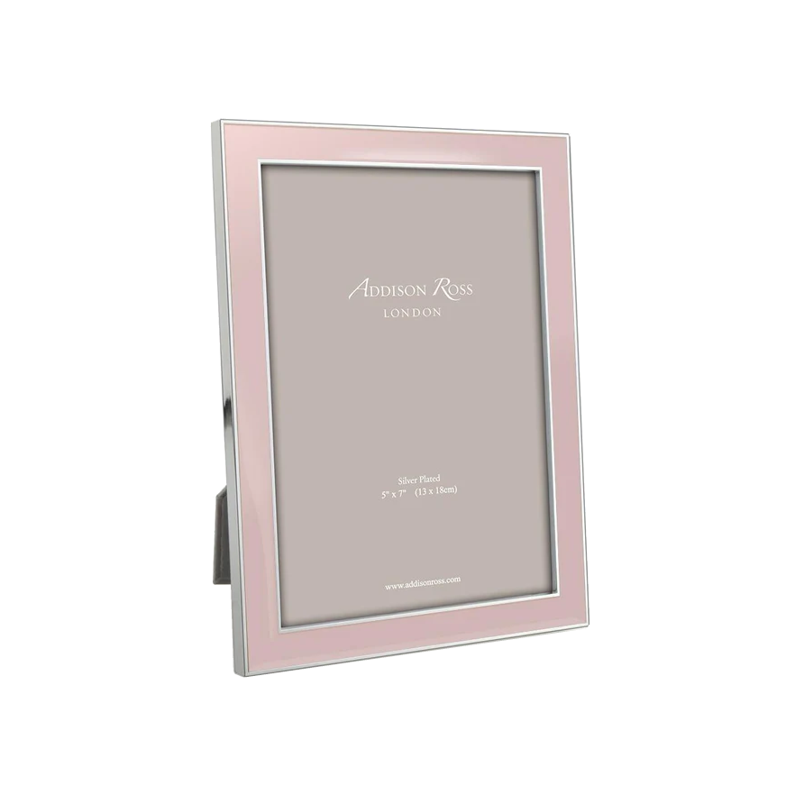 Addison Ross Silver Trime Light Pink Enamel 5x7 Frame