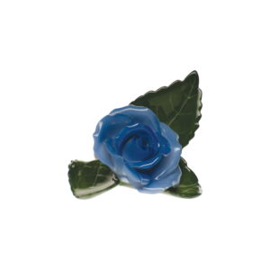 Herend Blue Rose on Leaf