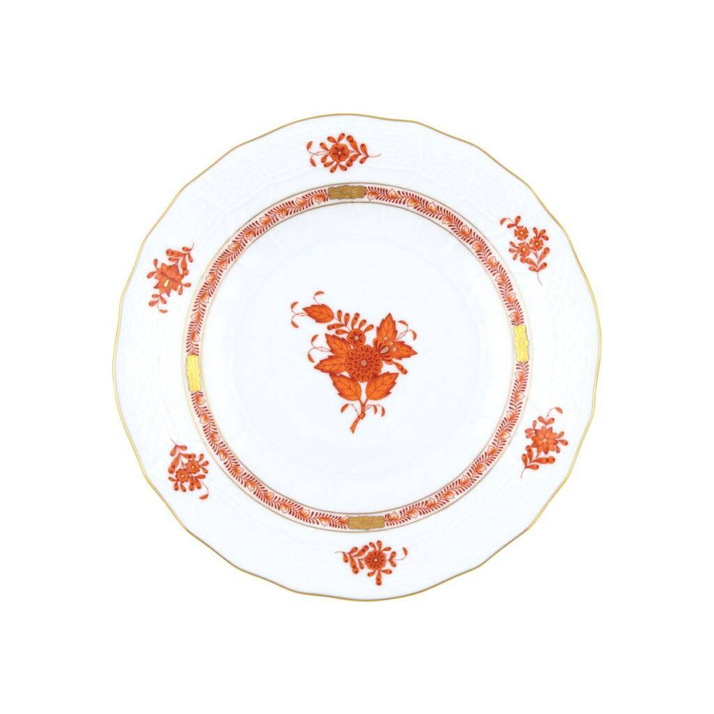 Herend Chinese Bouquet Rust Dessert Plate