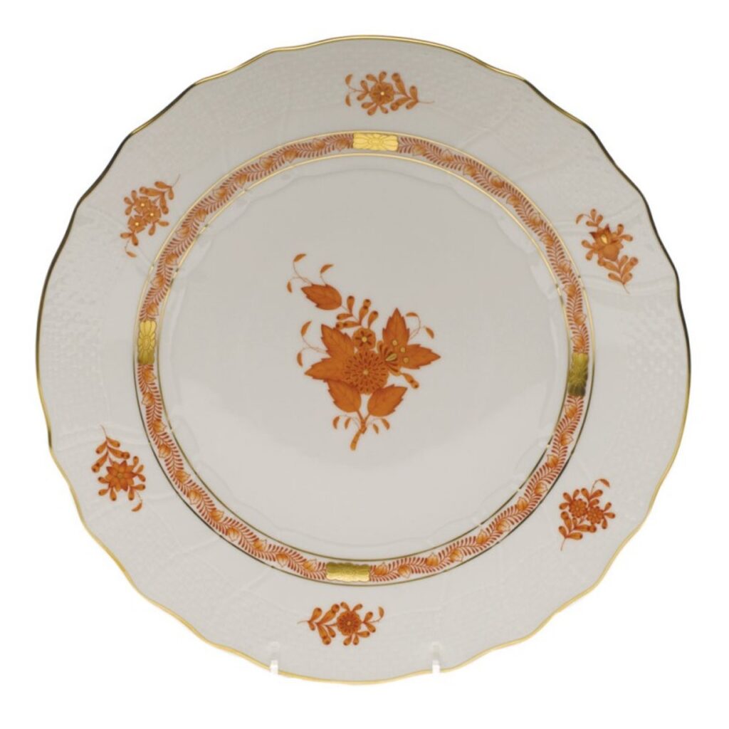 Herend Chinese Bouquet Rust Dinner Plate