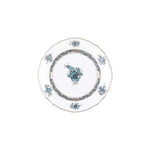 Herend Chinese Bouquet Turquoise & Platinum Bread Plate