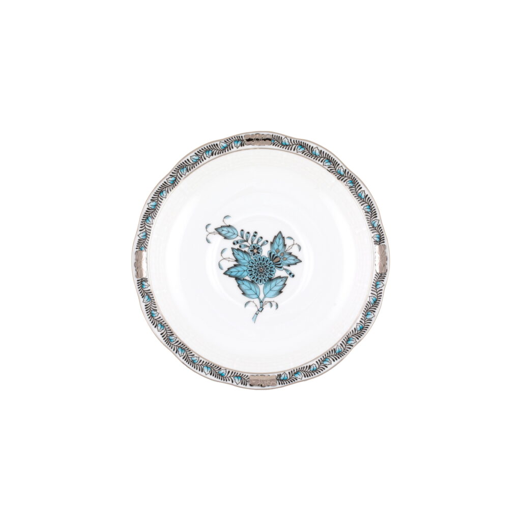 Herend Chinese Bouquet Turquoise & Platinum Tea Saucer