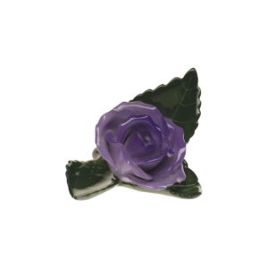 Herend Rose on Leaf - Lavender