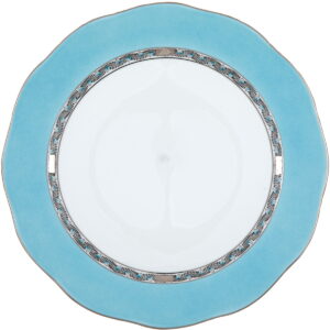 Herend Silk Ribbon Turquoise & Platinum Charger