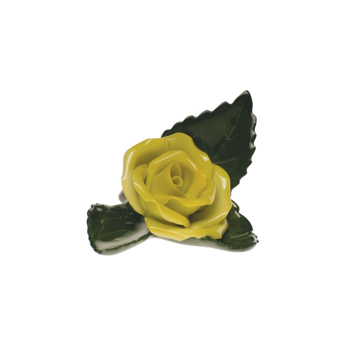 Herend Yellow Rose on Leaf