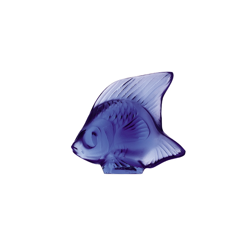 Lalique Fish Sculpture - Sapphire Blue