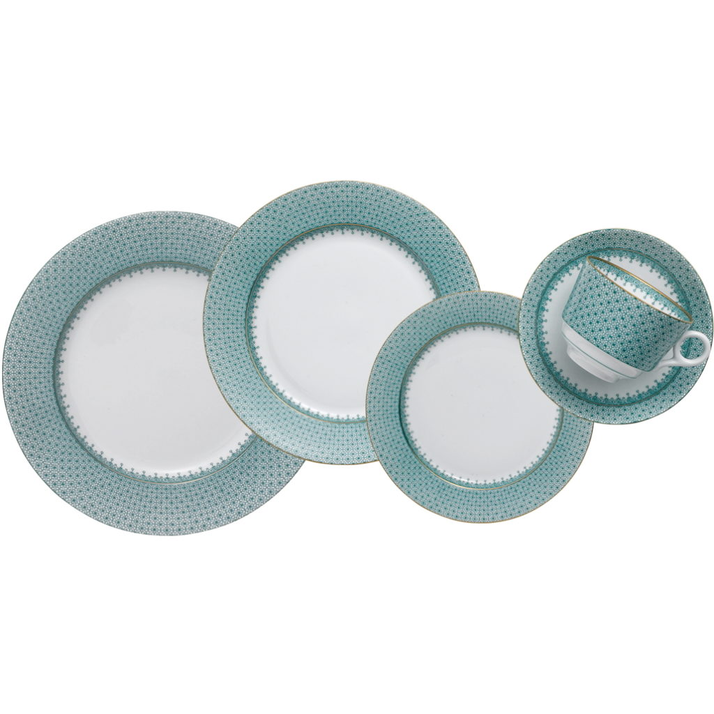 Mottahedeh Green Leaf Lace 5pc Place Setting