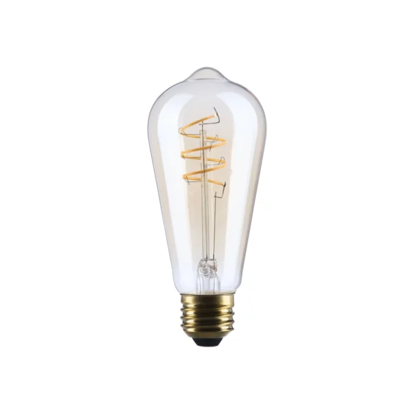 Satco 8W ST19 LED Vintage Amber Filament Dimmable Light Bulb