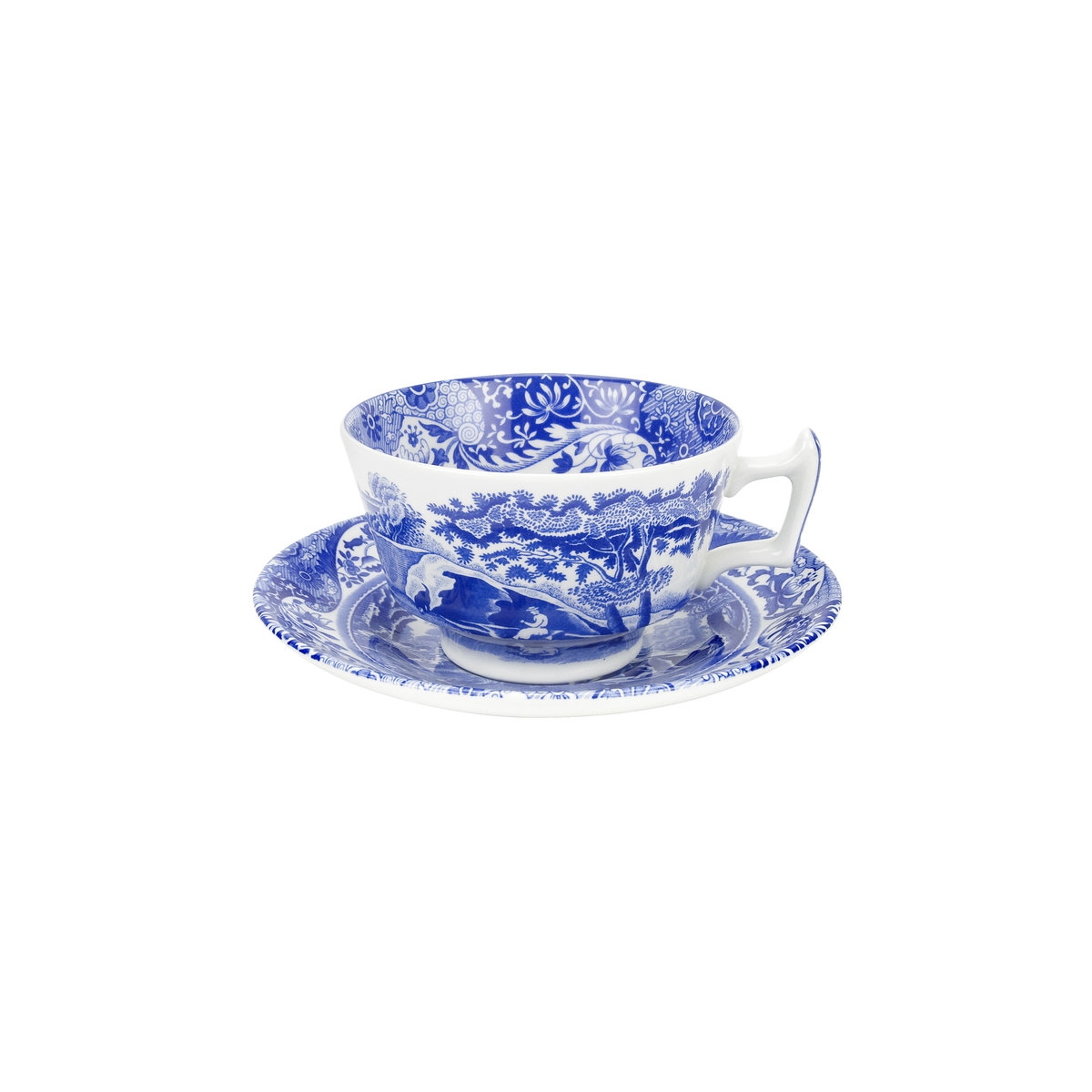 Spode Blue Italian Teacup and Saucer Berings