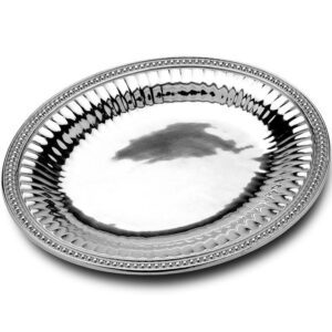Wilton Armetale Flutes and Pearls Medium Oval Tray