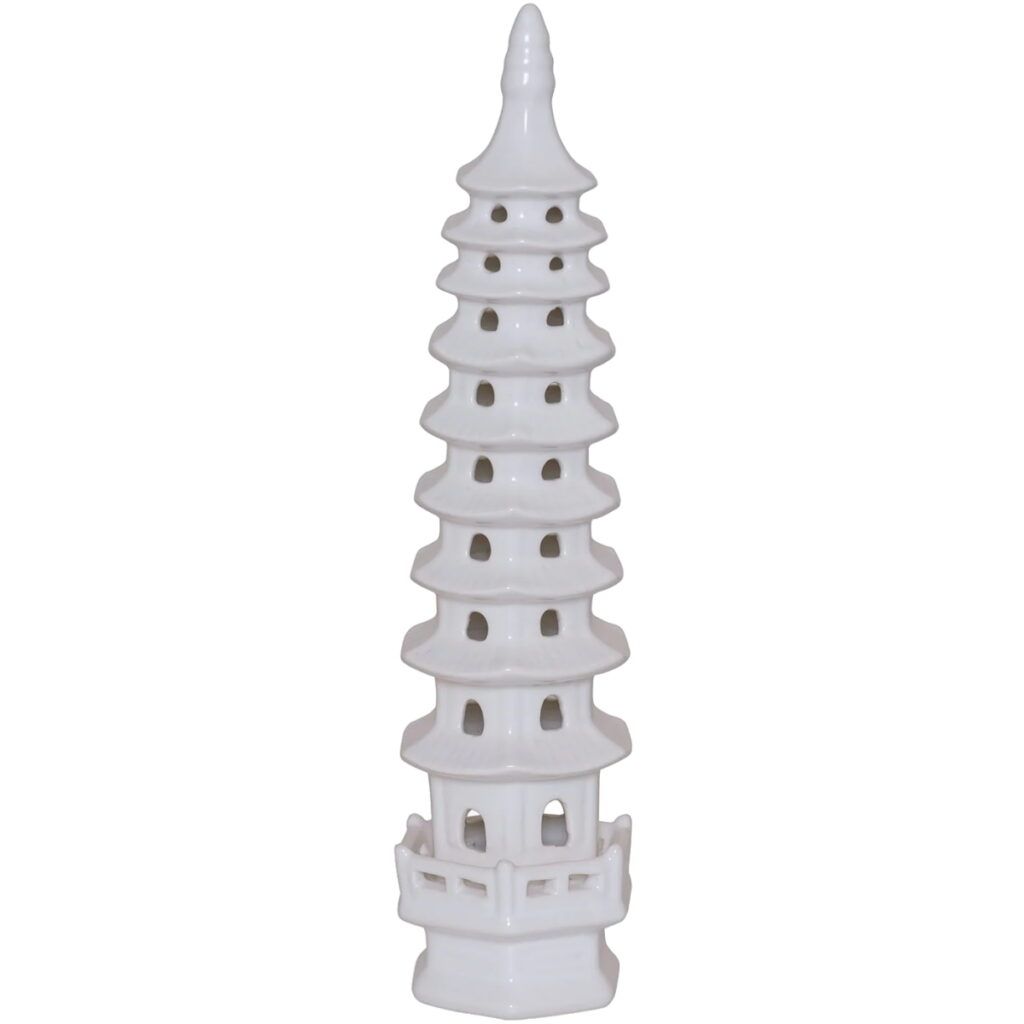 Port 68 Cream Pagoda Tall 18in Statue