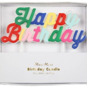 Multi-colored Happy Birthday Candle