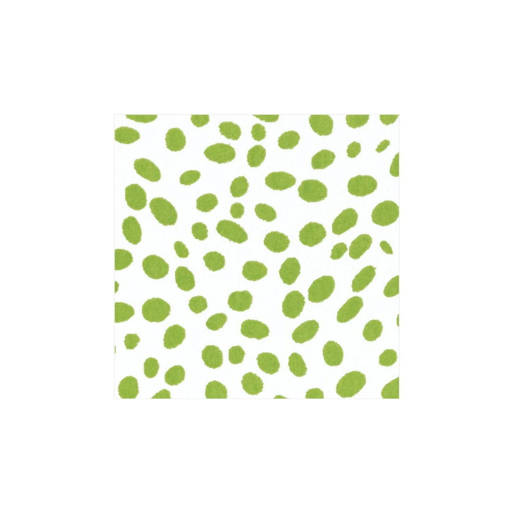 Caspari Spots Paper Linen Luncheon Napkins - Green