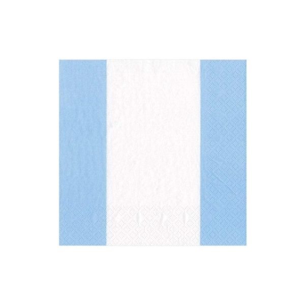 Bandol Stripe Cocktail Napkin in Light Blue