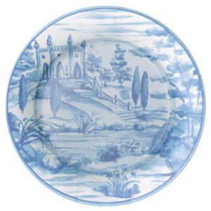 Tuscan Toile Paper Dinner Plate - Blue