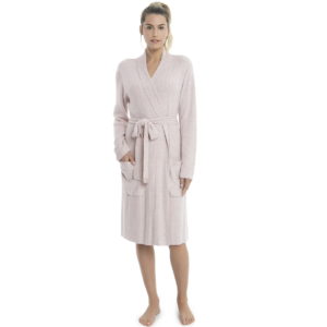 Barefoot Dreams Cozychic Lite Ribbed Robe - Faded Rose/Pearl