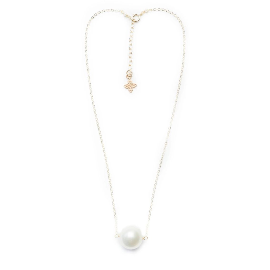 Augusta White Pearl Necklace - Gold