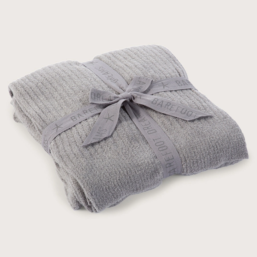 Barefoot Dreams CozyChic Lite Ribbed Throw - Pewter