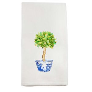 Lemon Tree Guest Towel, Blue and White
