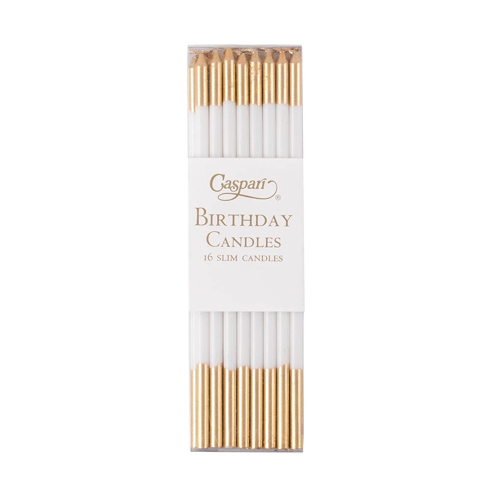 White & Gold Birthday Candles