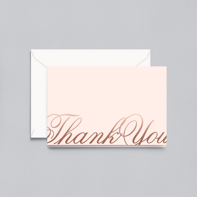 Copper Foil Script Thank You Notes