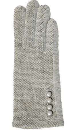 Chenille Touch Screen Finger Gloves - Gray