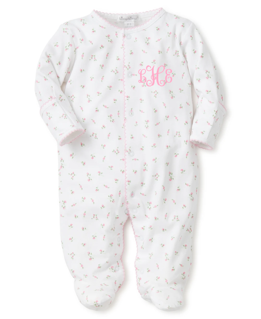 Garden Roses Print Footie