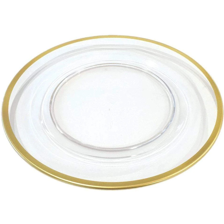 Caspari Acrylic Plate Charger with Gold Rim