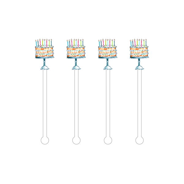 Happy Birthday Confetti Cake Acrylic Stir Sticks