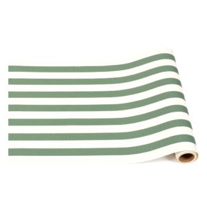 Dark Green Classic Stripe Table Runner