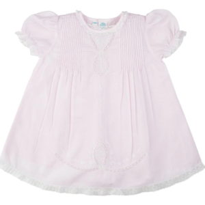 Lace Ribbon Slip Dress - Pink