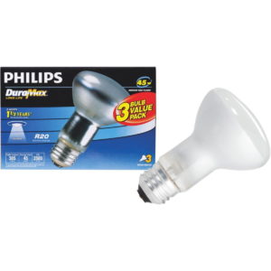 Philips DuraMax 45W Frosted Indoor Medium Base R20 Incandescent Floodlight Light Bulb (3-Pack)