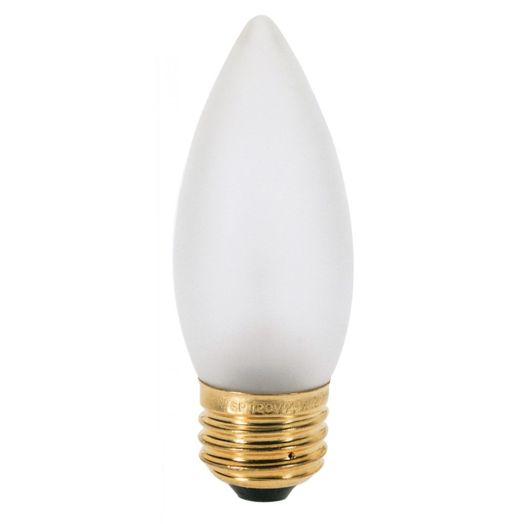 Satco 40W B11 Incandescent Dimmable FROSTED BLUNT TIP Candelabra