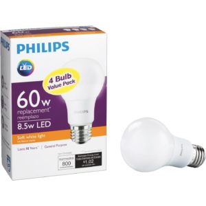 Philips A19 Medium 8.5W LED Light Bulb