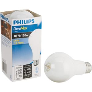 Philips Duramax 30/70/100W Frosted Soft White Medium Base A21 Incandescent 3-Way Light Bulb