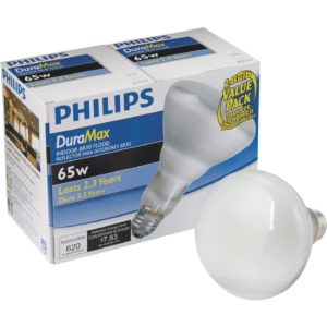 Philips DuraMax 65W Frosted Medium Base BR30 Incandescent Floodlight Light Bulb (2-Pack)