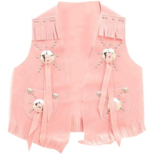 Youth Suede Little Outlaw Cowboy Vest - Pink