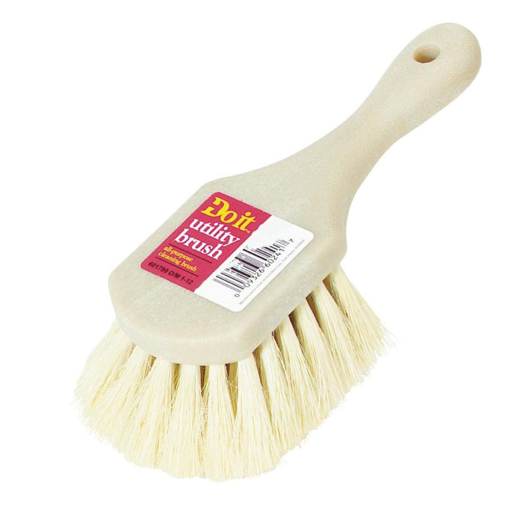 White Tampico Bristle Fiber Poly Scrub Brush
