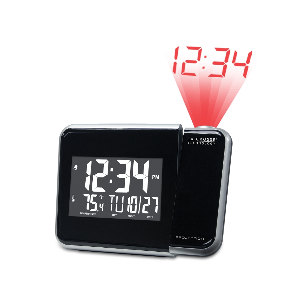 La Crosse Projection Alarm Clock with Indoor Temperature Berings
