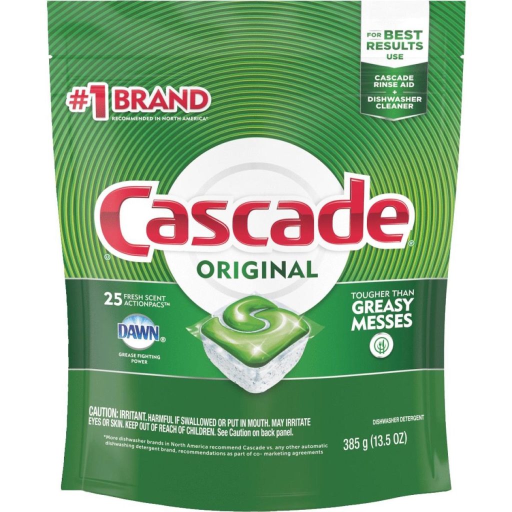 Cascade Action Pacs Fresh Dishwasher Detergent Tabs, 25 Ct.