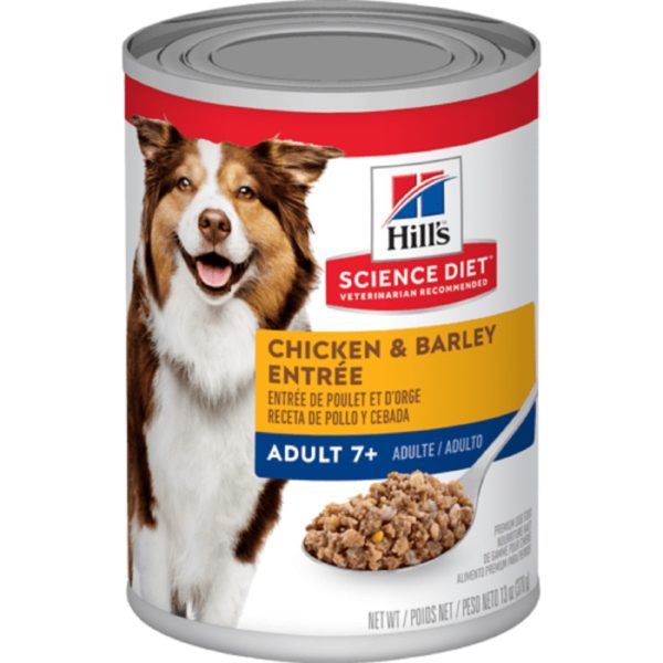 Hill's Science Diet Premium Dog Food Adult 7+ Chicken & Barley Entree, 13 Oz