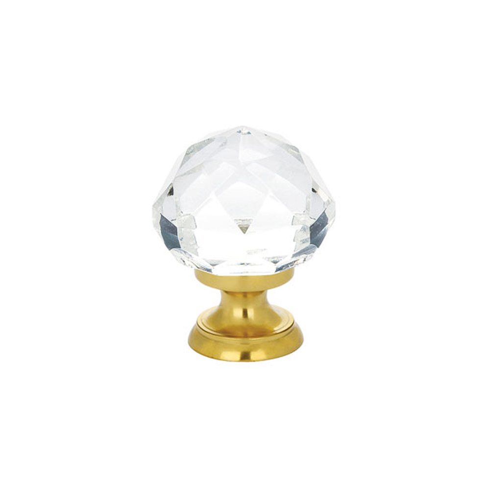 Emtek Diamond Cabinet Knob with Polished Brass Finish Base