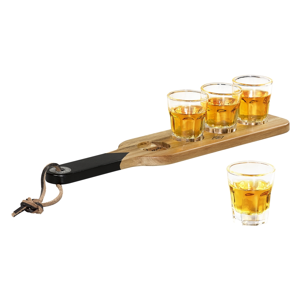 Wild & Wolf Serving Paddle and Shot Glasses