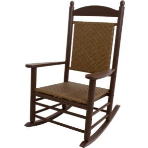 Polywood Jefferson Woven Rocker - Mahogany/Tigerwood