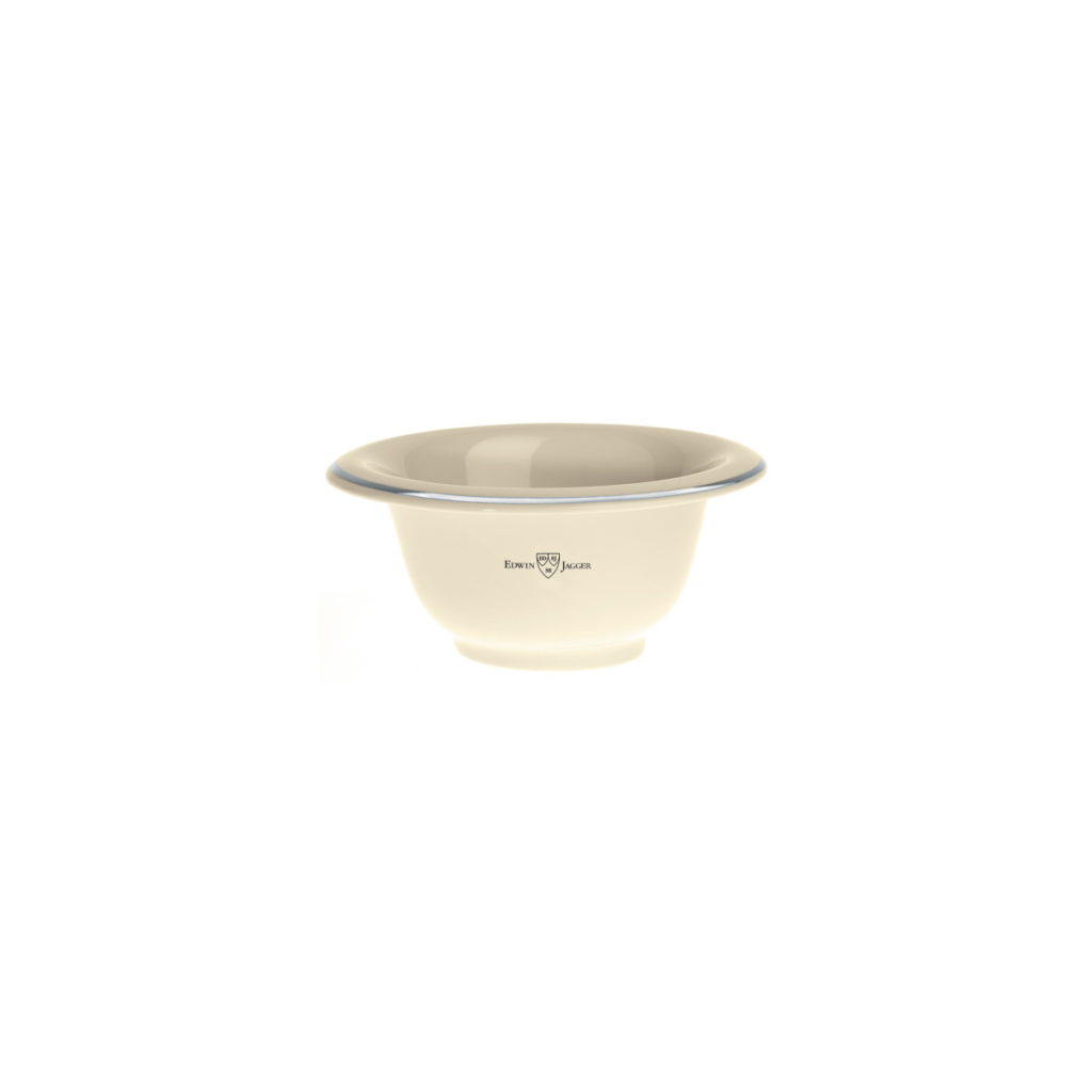 Edwin Jagger Ivory Porcelain Shaving Bowl with Chrome Rim