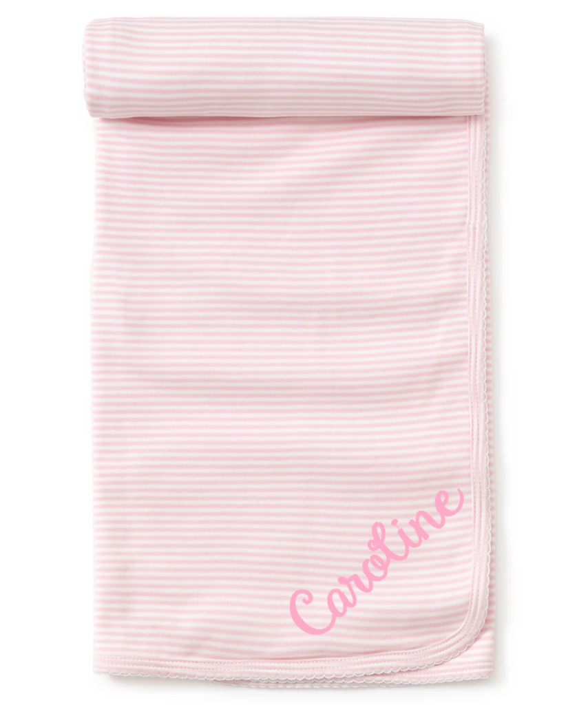 Kissy Kissy Stripes Blanket - Pink