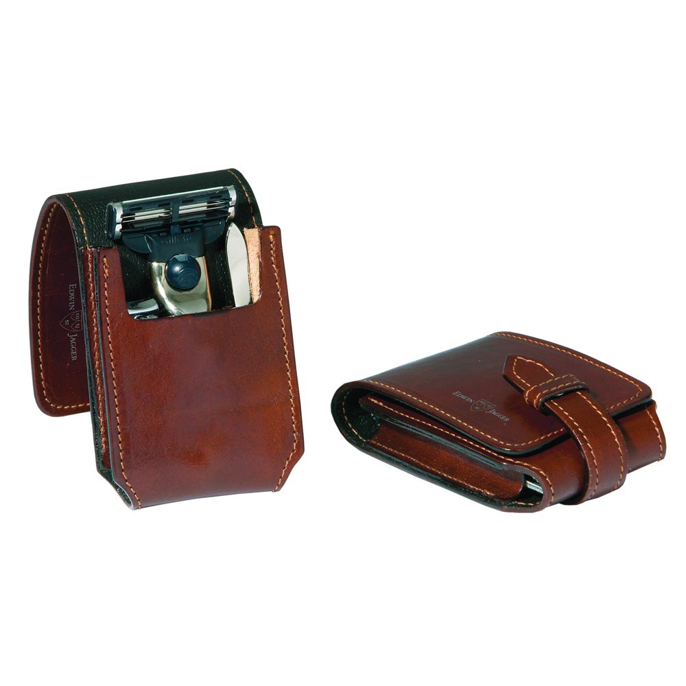 Edwin Jagger Pocket Leather Travel Shaving & Grooming Kit