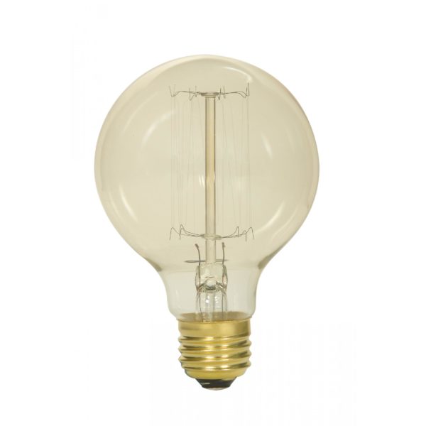 Satco 25W Clear Medium G25 Incandescent Clear Vintage Globe Light Bulb