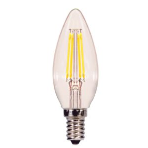 Satco LED 4W Clear Dimmable Candelabra Natural Light Temperature 350 Lumens